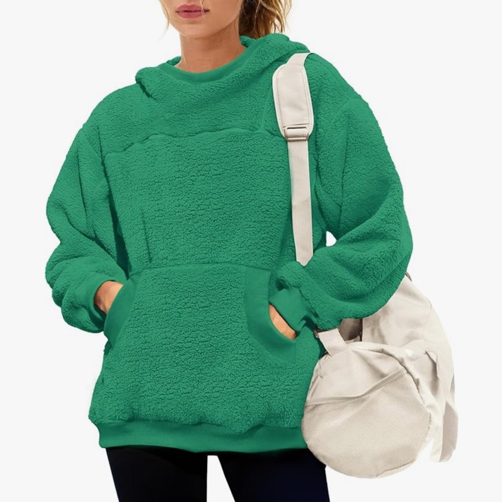 Chic Nation Green Fleece Hoodie